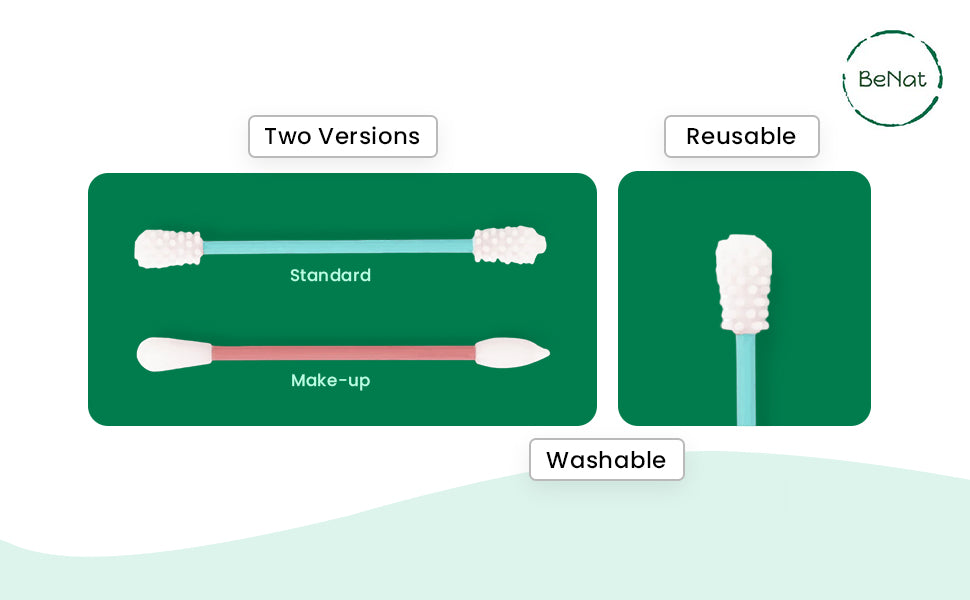 Reusable Silicone Cotton Swab -2 Pack